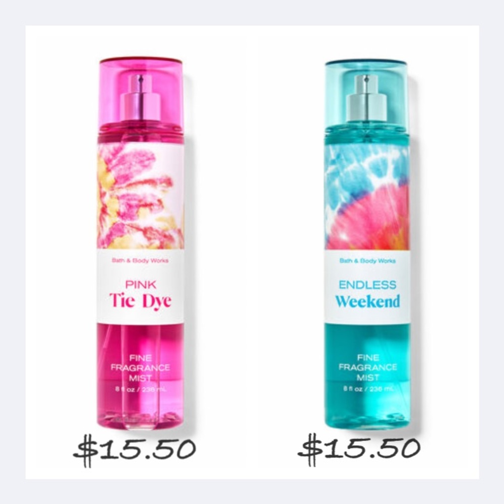 FINAL PRICE! BBW Pink Tie Dye & Endless Weekend